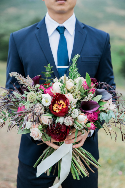 Gorgeous fall tree peony bouquet