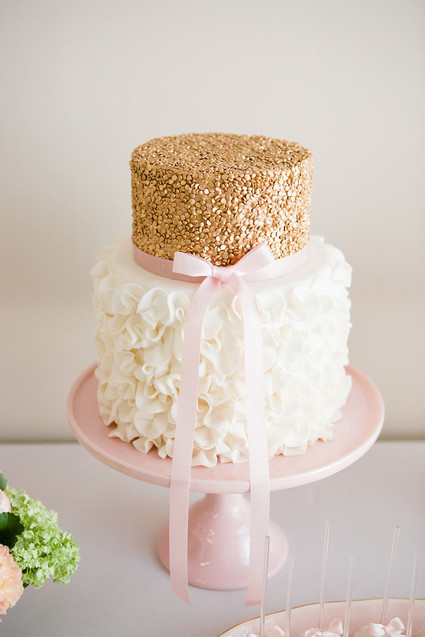 pink and gold cake