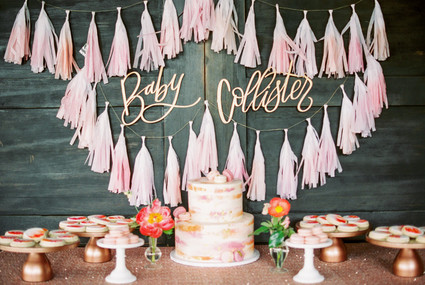 fringe garland baby shower decor Inspiration