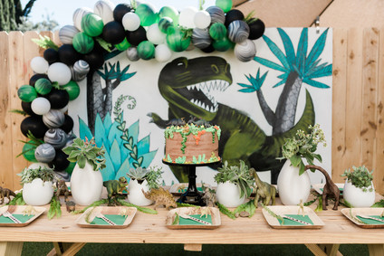 Modern prehistoric dinosaur 4th birthday Inspiration