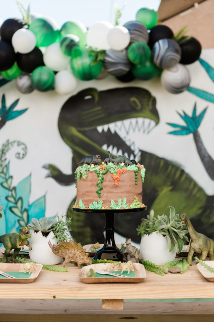 Modern prehistoric dinosaur 4th birthday Inspiration