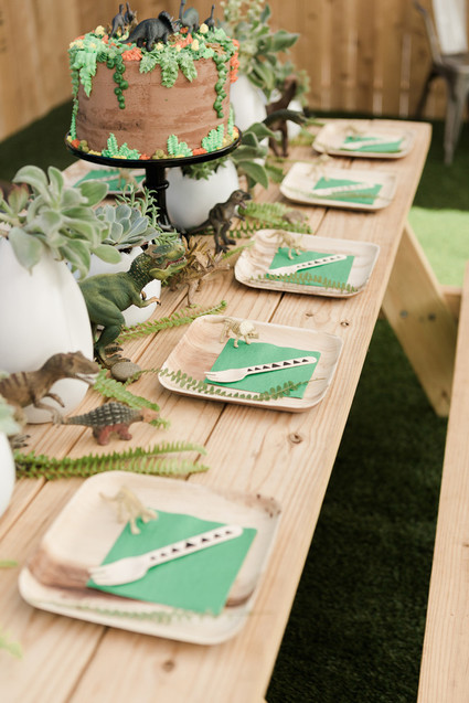 Modern prehistoric dinosaur 4th birthday Inspiration
