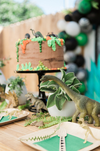 Modern prehistoric dinosaur 4th birthday Inspiration
