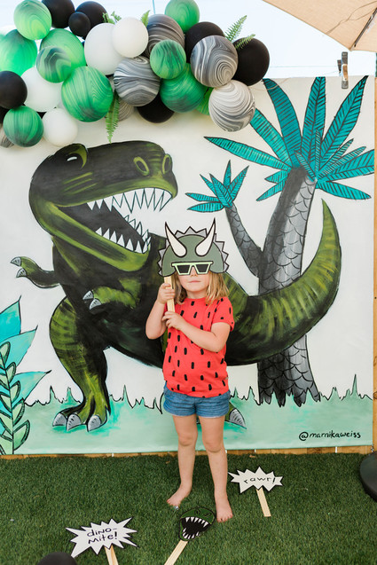 Modern prehistoric dinosaur 4th birthday Inspiration