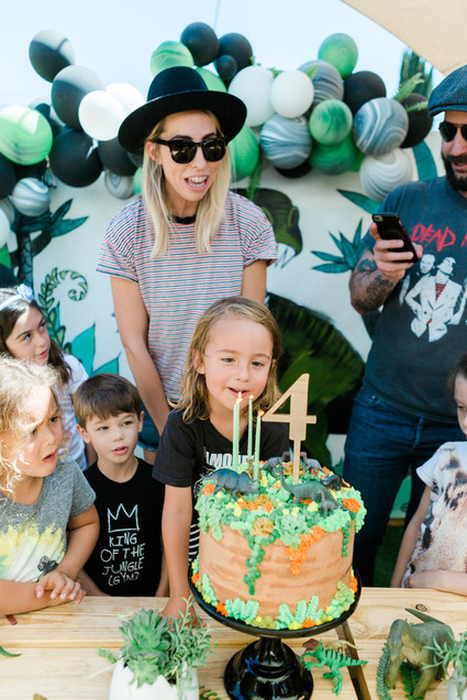 Modern prehistoric dinosaur 4th birthday Inspiration