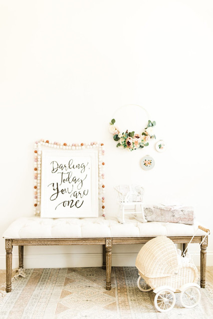 Edible flower 1st birthday party Inspiration