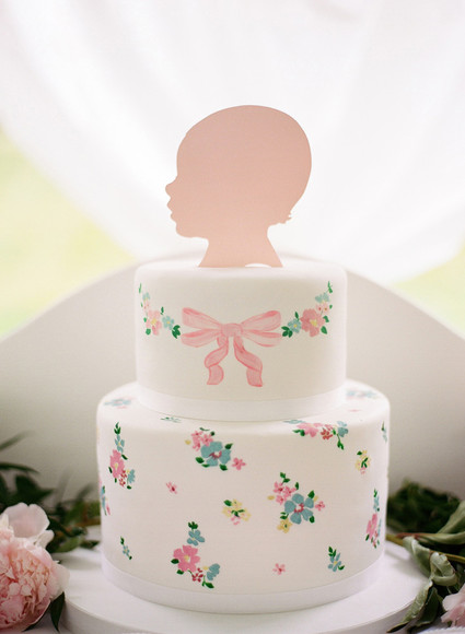 baby silhouette birthday cake Inspiration