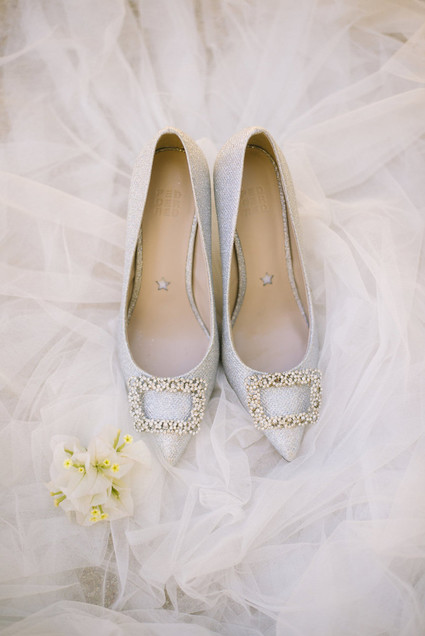 Silver wedding shoes