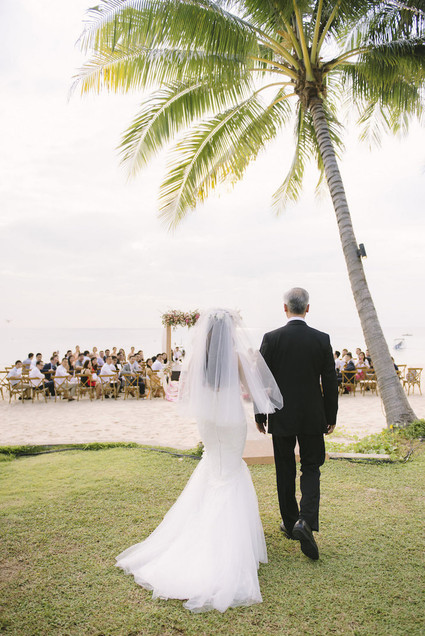 pink watercolor-inspired beach wedding in Phuket, Thailand