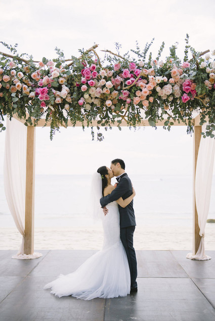 pink watercolor-inspired beach wedding in Phuket, Thailand