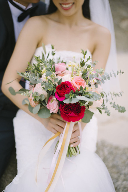 pink watercolor-inspired beach wedding in Phuket, Thailand