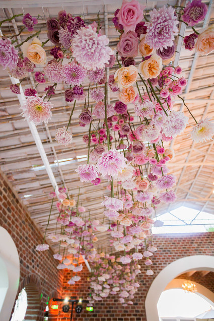 floral ceiling installation