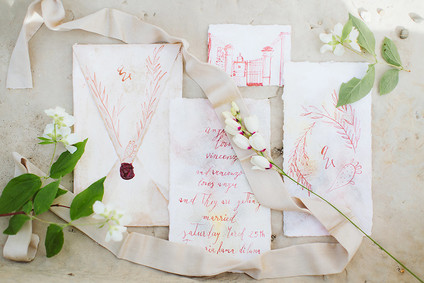 Handdrawn wedding invitations
