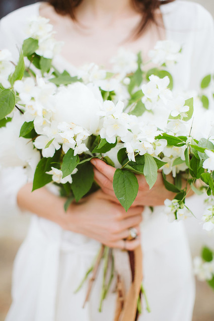Delicate white bridal bouquet