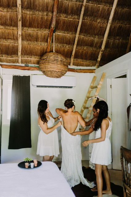 rustic tropical all white wedding in Tulum