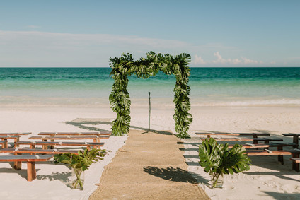 rustic tropical all white wedding in Tulum