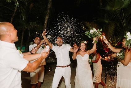 rustic tropical all white wedding in Tulum