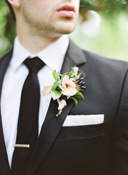purple boutonnière