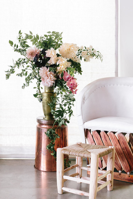 modern boho baby shower florals