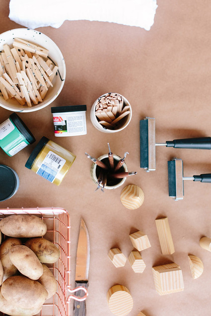 DIY baby shower stamping station