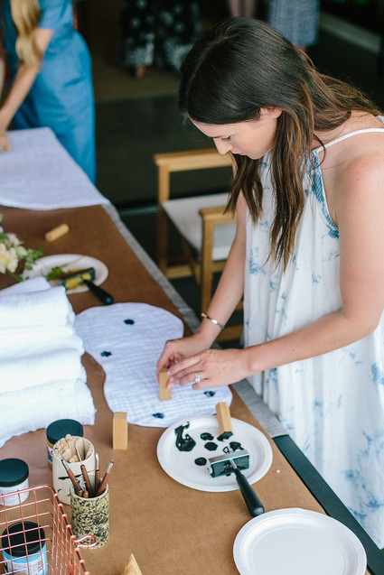 DIY baby shower stamping station