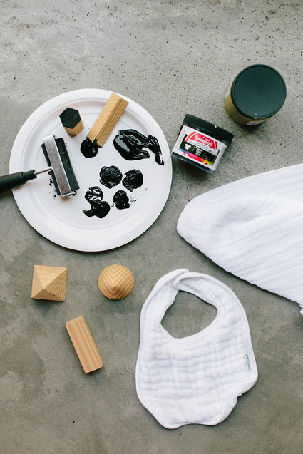 DIY baby shower stamping station