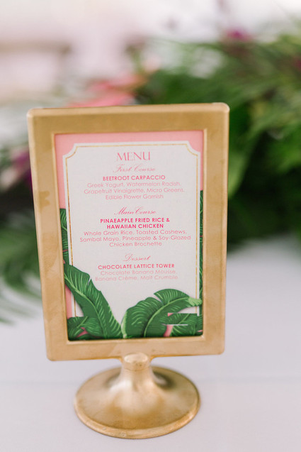 Tropical menu design