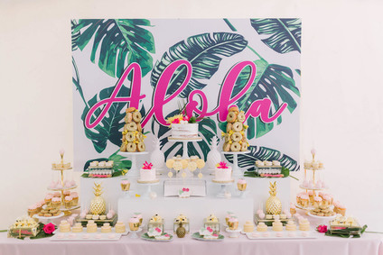 Aloha theme dessert table