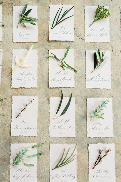 botanical escort card idea Inspiration