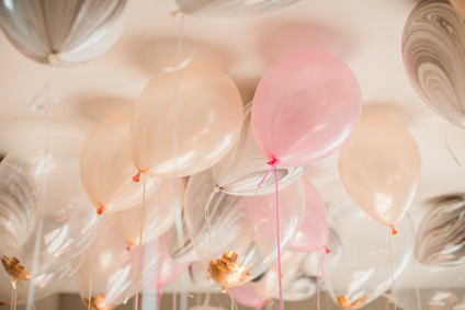 pink and white balloons