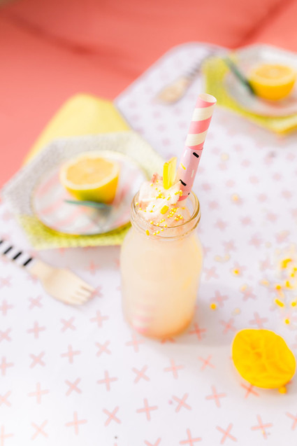 Modern whimsical lemonade stand 3rd birthday