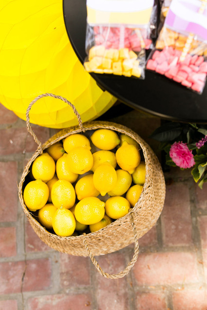 Modern whimsical lemonade stand 3rd birthday