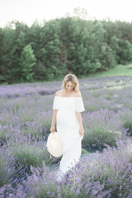 Lavender field maternity photos