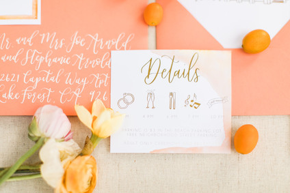 Coral wedding invites