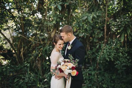 eclectic secret garden wedding with fall colors
