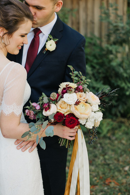eclectic secret garden wedding with fall colors