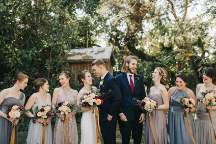 eclectic secret garden wedding with fall colors