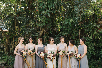 eclectic secret garden wedding with fall colors