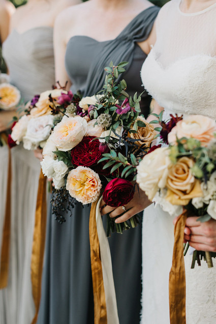 eclectic secret garden wedding with fall colors