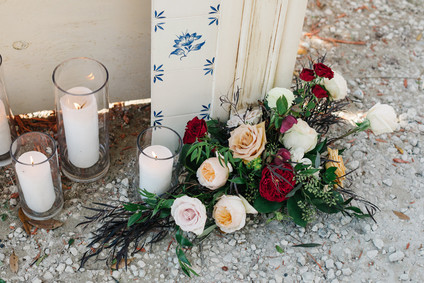 eclectic secret garden wedding with fall colors