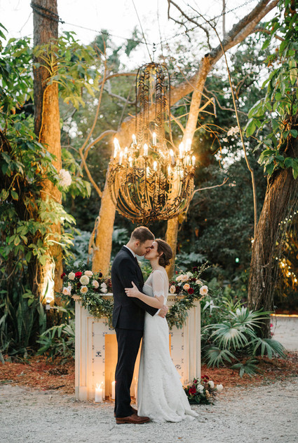 eclectic secret garden wedding with fall colors