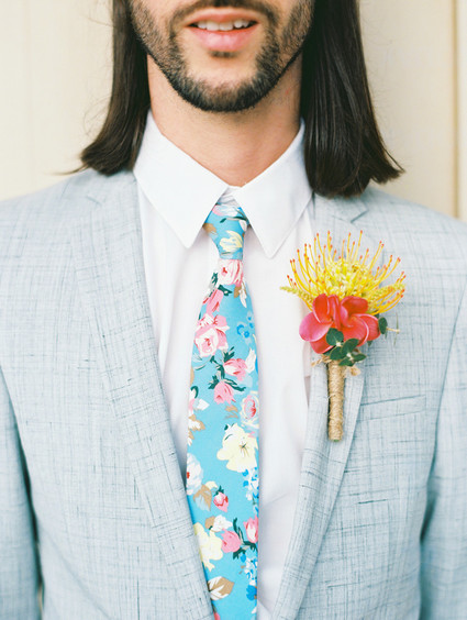 pincushion protea boutonnière