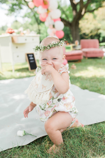 Feminine boho picnic 1st birthday