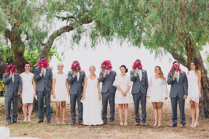 fiesta chic bougainvillea wedding party