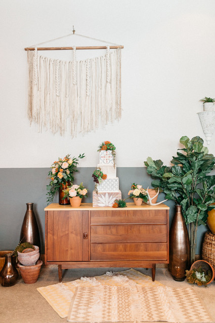 Rustic modern wedding dessert table