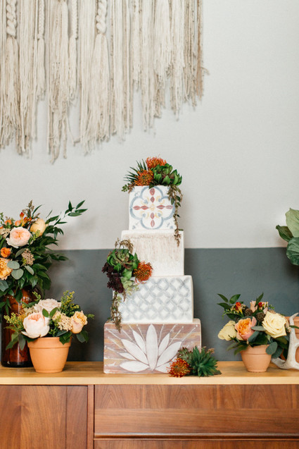 spanish tile wedding cake