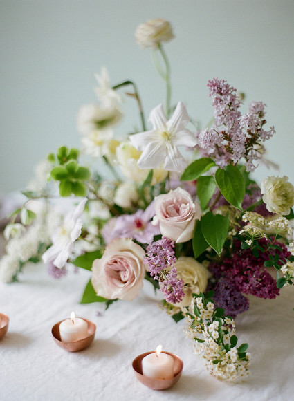 Lilac spring floral arrangement