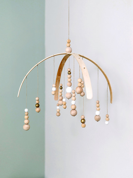 DIY natural wood mobile