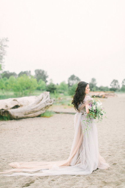 pastel tulle wedding dress