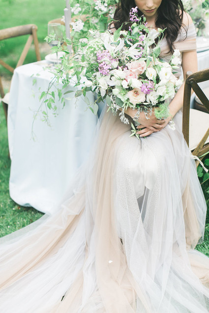 Pastel tulle wedding dress
